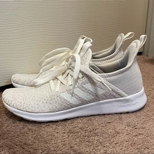Sip on adidas sneakers